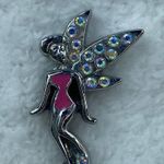 American Jewel Pixie Fairy Pendant Rhinestone Crystals Iridescent Silver Color Photo 12