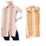 Lysse  Animal Print Sleeveless Long button down shirt Sz M Photo 3