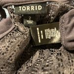 Torrid Swing Tent Dress SZ 2X Charcoal Gray Sleeveless Lace Yoke Handkerchief Photo 7