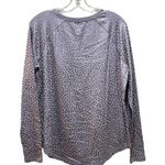 Zuda Leopard Print Metallic Long Sleeve Sweatshirt Top Silver Size Large Photo 3