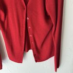Yarnworks ‎ Sweater Cottage Medium Button Knit Cardigan Classic Ribbed Vintage Photo 2