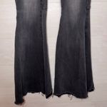 By Together  Super Flare Jeans Black High Rise Raw Hem Stretch Denim Photo 4