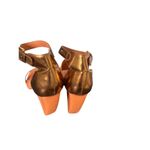 Rebecca Minkoff  Stella Leather Wedge Shoes 8.5 Orange / Gold Photo 7