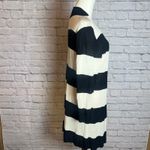 Premise  Women's L Black Cream Striped Open Front Long Cardigan Minimalcore Photo 1