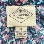 st. john's bay St John Bay Blue Women Floral Button Down Blouse Size 1X Photo 6