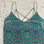 Anthropologie Maeve Top Meret Tunic Silk V-neck Strappy Back Flowy Teal Sz 8 Photo 5