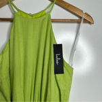 Lulus NWT Bright Expression Lime Green Faux-Wrap Ruffled Midi Dress Small Photo 6
