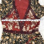 Free People  Tilda Wrap Maxi Dress Patchwork Floral Lace Red Black Size Small New Photo 14