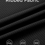 Summer Mae Black Ribbed Maternity Bikini Swimsuit High Waisted Size 4 NWT #2109 Photo 5