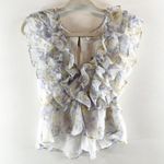 Storia Sleeveless Ruffle Front Blouse Top Purple Blue Large Photo 0