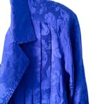 Vintage 100% Silk Butterfly Garden Embossed Print Skirt Suit Set size M 8 🦋 Blue Size M Photo 1