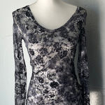 BKE  Monochrome Floral Lace Long Sleeve Top Photo 0