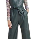 Anthropologie  Samira Green Faux Leather Jumpsuit Womens 8P Photo 0
