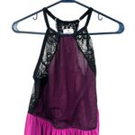 Torrid  Size 1 Dress Black‎ Pink Sleeveless Lace Mesh Sheer Front Prom Party NWT Photo 2