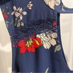 Miami  Women’s Navy Blue Floral Sleeveless Dress Sz Medium Photo 10