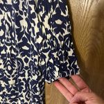 ZARA  White and Blue Sheath Dress 3/4 Sleeve Crew Neck Photo 9