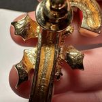 Avon Tack Lapel Pin Gold Tone Enamel Candy Cane Rhinestone Christmas Holiday Photo 5