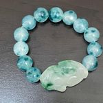Handmade Pi Xiu Green Chalcedony Beads Natural Gemstone Lucky Bracelet One Size Photo 7