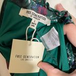 Romeo + Juliet Couture NWT Large Dark Green Floral Crochet Mini Skater Dress Long Balloon Puff Sleeve New Photo 3