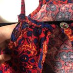 MINKPINK  Red Multicolor Sun Dancer Cold Shoulder Long Sleeve Mini Dress XS Photo 8