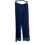 Soma  Size XS Pants Navy‎ Blue Teal Trim Embroidery Loose Fit Wide Leg High Rise Photo 1
