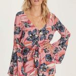 Billabong Bell Sleeve Sittin Pretty Floral Romper pink Photo 1