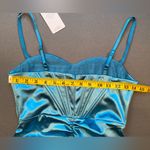NWT Linjou satin sweetheart neckline wrap bodycon backless corset dress . SZ‎ M Blue Size M Photo 8