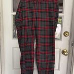 Talbots Gray Red Bonfire Plaid Wool-Blend Slim Ankle Pants Sz 20W Holiday Photo 3