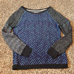 BKE Lounge Womens‎ Gray Blue Purple Chevron Knit Long Sleeve Pullover Top Photo 0