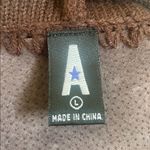 Vintage Leather & Knit Hooded Jacket Brown Size L Photo 3