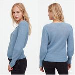 Madewell Sweater Alpaca-Blend Deep V-Neck Long Sleeve Hthr Blue Jeans M Photo 1