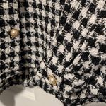 HYFVE Black White Houndstooth Tweed Jacket Pearl Buttons Preppy M Quiet Luxury Photo 5