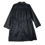 J.Jill Packable Trench Rain Coat Women L Black Smocked Grunge Boho Feminine Y2K Photo 1