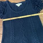 Anthropologie black cotton short sleeve sweater top size small Photo 2