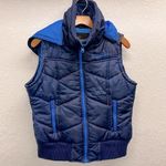 COOGI Navy Blue Hooded Vest L Rainbow Stitching Photo 0
