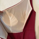 Mac Duggal NWT  Maroon One Shoulder High Slit Ruffle Gown Hi-Low Hem Size 4 Photo 5