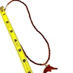 Wood beaded dolphin pendant necklace Brown Photo 6