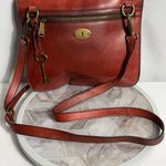 Fossil  Brown Leather Crossbody Bag Key Charm Turnlock Vintage Flap Purse Photo 4