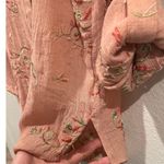 Anthropologie FIG AND FLOWER Dusty Peach Embroidered Floral Button Down Shirt Photo 3