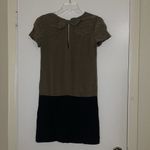 Sandro  olive green silk short sleeve drop hem dress size US 2 Photo 4