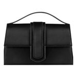 Kayla + Ava Miranda Crossbody Bag Black Faux Leather Vegan Removable Strap Photo 1