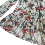 Maeve  Anthropologie Janie Floral Print Flounce Hem Shirt Top Long Sleeve Size 0 Photo 4
