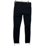 Mother Looker Ankle Fray Jeans Guilty As Sin Black Cropped Frayed Womens Size 25 Photo 4