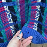 Vintage 90s Joyce Balloon Sleeve Multi Color Funky Plaid Oversize Cardigan Photo 3