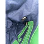 Cole Haan Green Leather & Canvas Shoulder Bag Purse Woven Photo 11