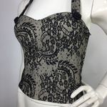 Bebe Lace Halter Bustier Top Embellished Buttons S Photo 9