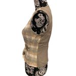 Gingham Full Zip Vest Tank Top Preppy Formal Workwear Career Professional Classy Tan Size M Photo 3