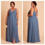 Birdy Grey Cindy Chiffon Wrap Maxi Bridesmaid Dress in Twilight Sz 2X NEW Photo 1