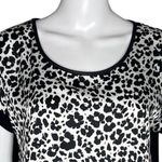 Sympli Shirt Womens 4 Black White Animal Print Satin Dolman Top Bold Edgy Unique Photo 4