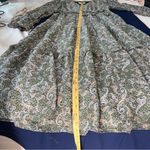 Love Riche  Chiffon Olive Paisley Ruffle Long Sleeve‎ Peasant Tiered Maxi Dress M Photo 15